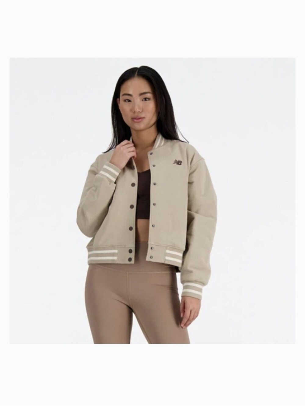 New Balance Women's Olive Green Varsity Bomber Jacket Sz.XS NWT